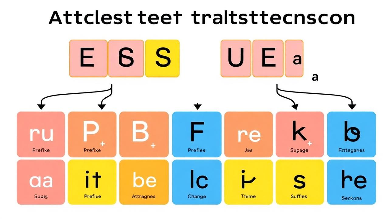 A diagram showing letter pattern recognition with prefixes and suffixes